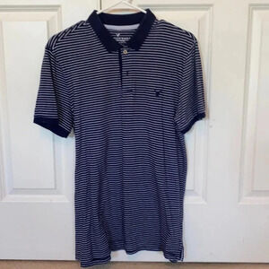 American eagle striped polo shirt medium short sleeve casual shirt
